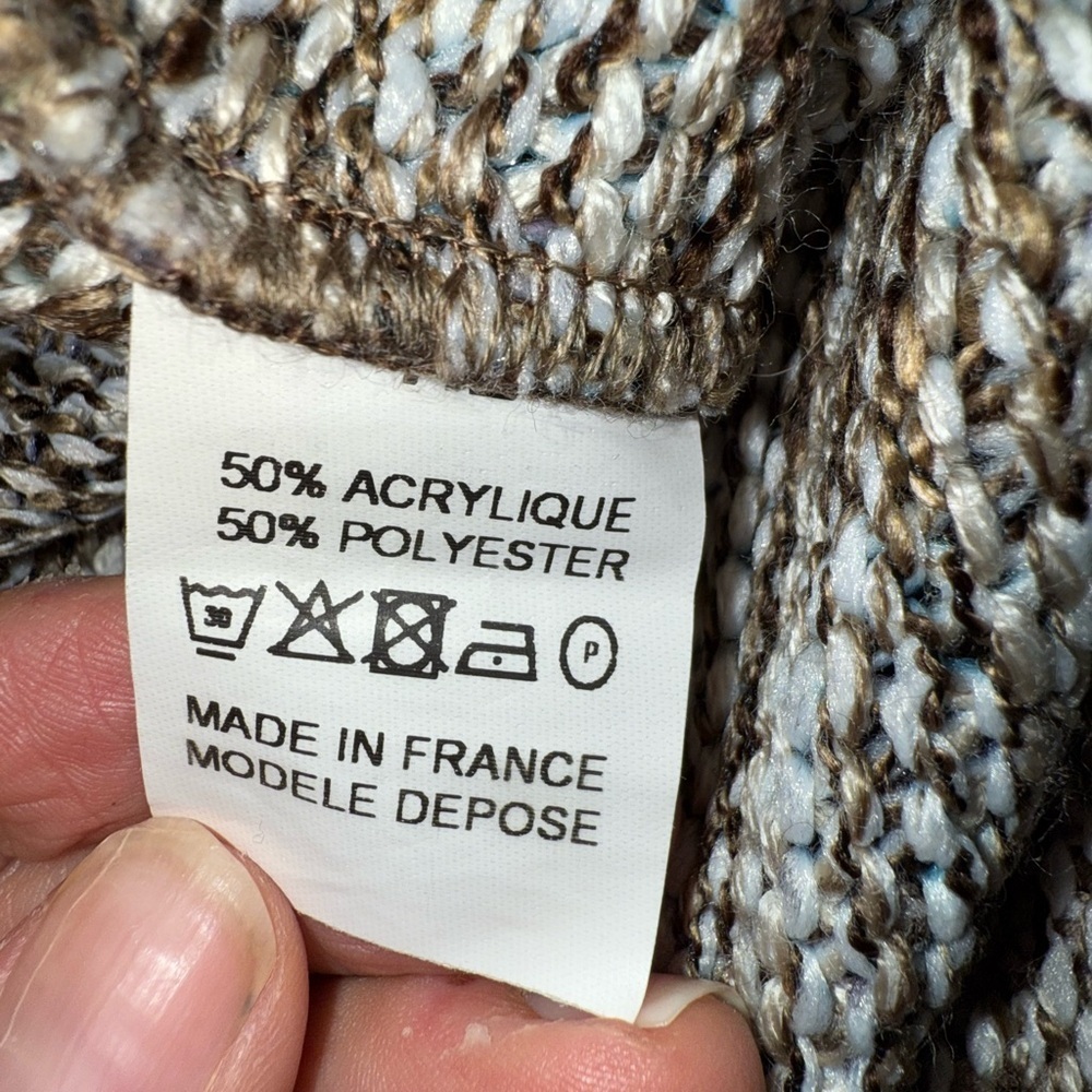 Chichkoyan France Colorful Graphic Knit Sweater Size 2 - Picture 9 of 9